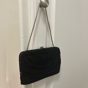 Vintage Black Beaded Handbag
